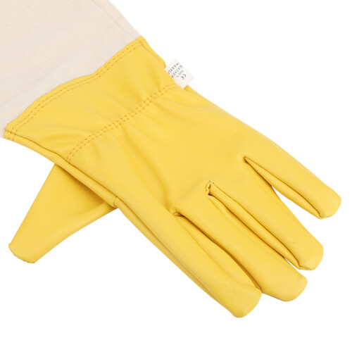 XXL Bienenschutz-Handschuhe mit elastischen Bündchen, Gelb & Weiß 2