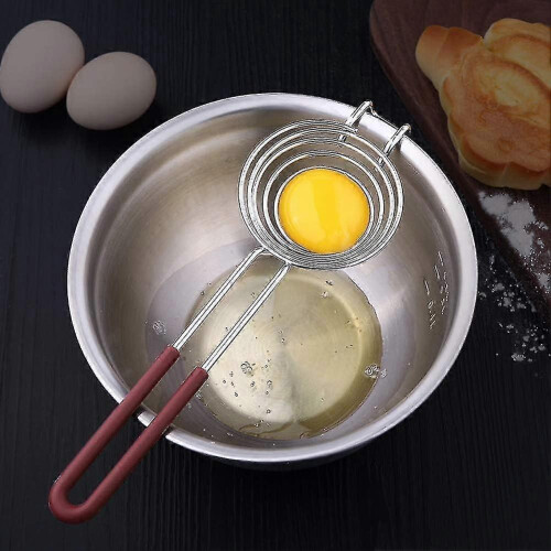1 * Egg Separator - Stainless Steel Egg Separator Egg Yolk White Filter Separator Divider Kitchen Gadgets Baking Tool - Ri 2