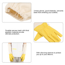 XXL Bienenschutz-Handschuhe mit elastischen Bündchen, Gelb & Weiß
