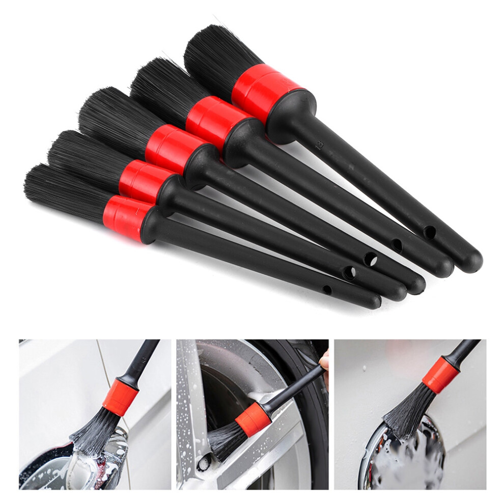 5Pcs Car Detailing Brushes Wet & Dry Dual Use Cleaning Set Plastic 8701392480853