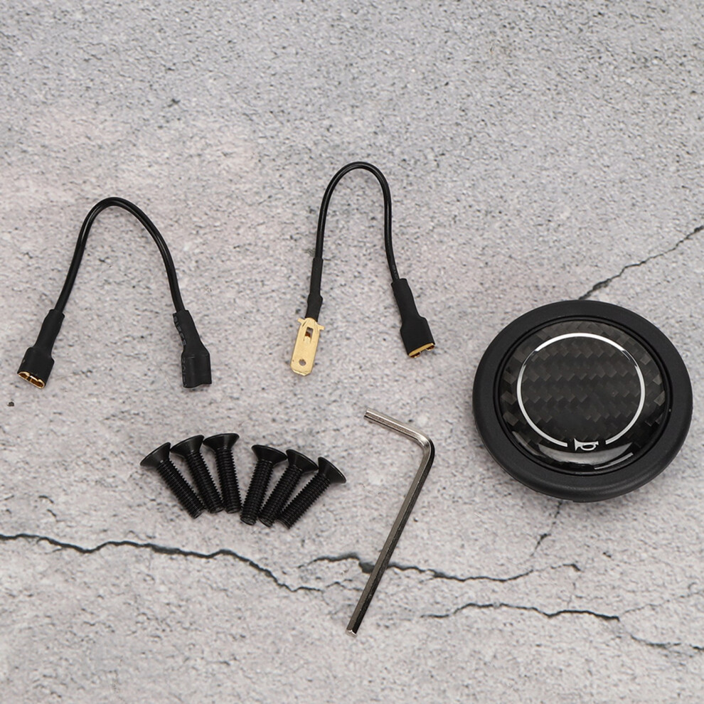 Carbon Fiber Horn Push Button Kit For 6 Bolts Nardi Steering Wheel, 57Mm Diameter 4681392480920