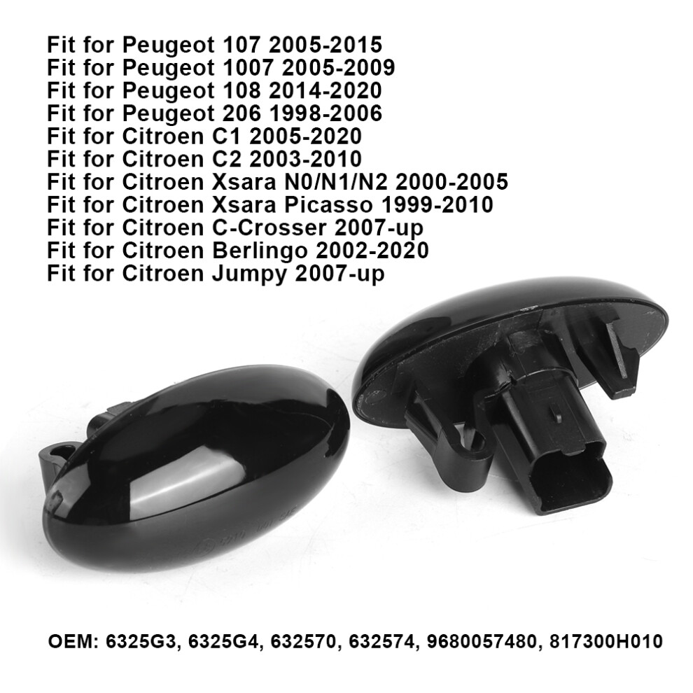 Led Dynamic Turn Signal Side Marker For Peugeot & Citroen 12V Light/Amber 8241392486139