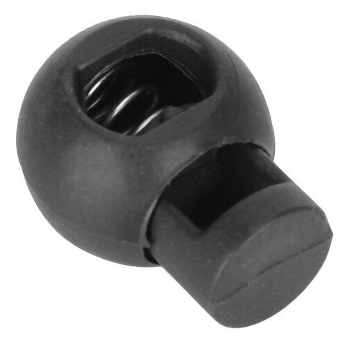 Single Hole Ball Shape Spring Clips 300Pcs Cord Locks for Ropes Plastic Black