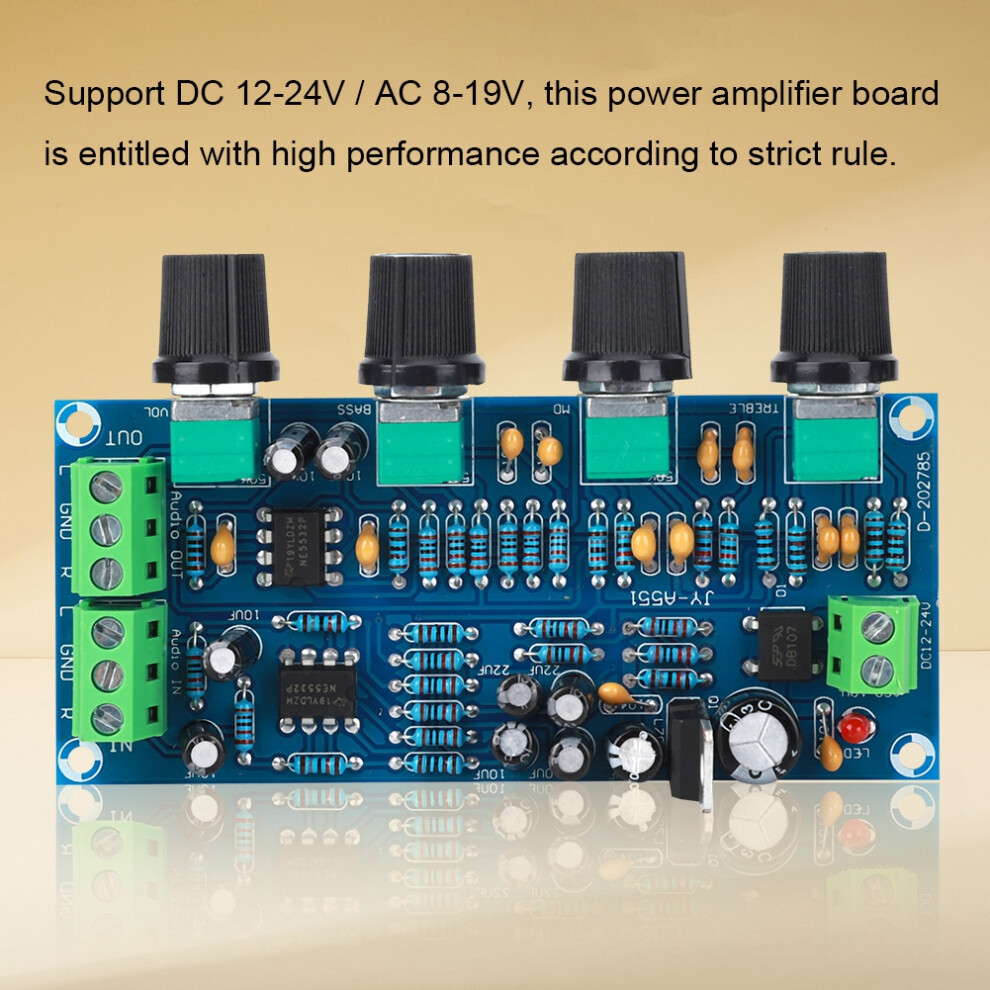 Single Power Preamp Board NE5532 Tone