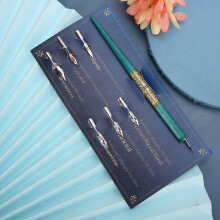 Professional Dip Pen with 6 Nibs Cyan Colour for Artistic Calligraphy & Gifts