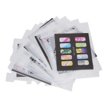 20pcs Reusable PET Nail Art Printing Templates for Home & Salon Manicure