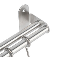 Wall Mounted Stainless Steel Pot Lid Rack & Utensil Hook, 40cm