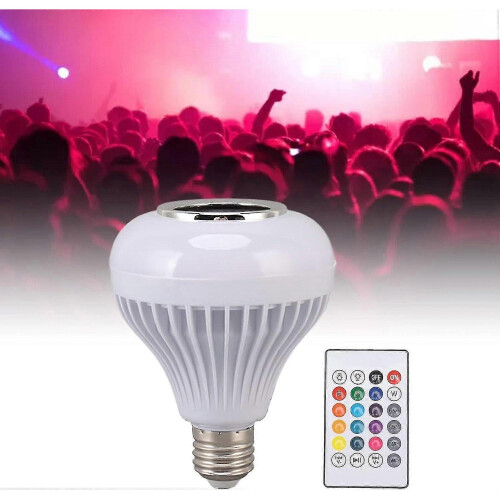 LED Music Light Bulb with Built in Bluetooth Speaker, Multiple Color APP Dual Control Smart Bulb, 12 2