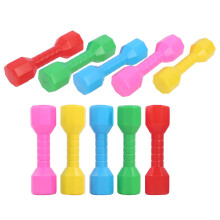 10PCS Children's Plastic Dumbbells, 19x5.5cm, Multi-Color Early Education Fitness