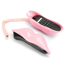 Pink Lips Shape Desktop Landline Phone - European Style Home Telephone