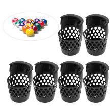 6Pcs Black Plastic Billiard Ball Drop Net Pockets, 20cm High