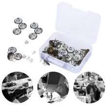 120Pcs Metal Jeans Buttons & Screws Kit – 17x17mm, Bronze & Gun Color