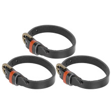 3Pcs Genuine Leather Wristbands Punk Vintage Hand Accessories for Students 20cm