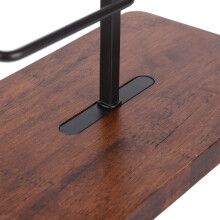 Multifunction Desktop Wine Glass Holder Rack Iron Wood Black