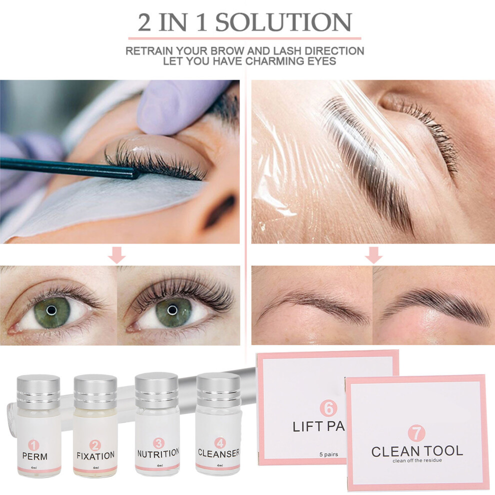 Eyelash & Brow Perming Kit with 23ml Liquid, 6-8 Weeks Curl Effect