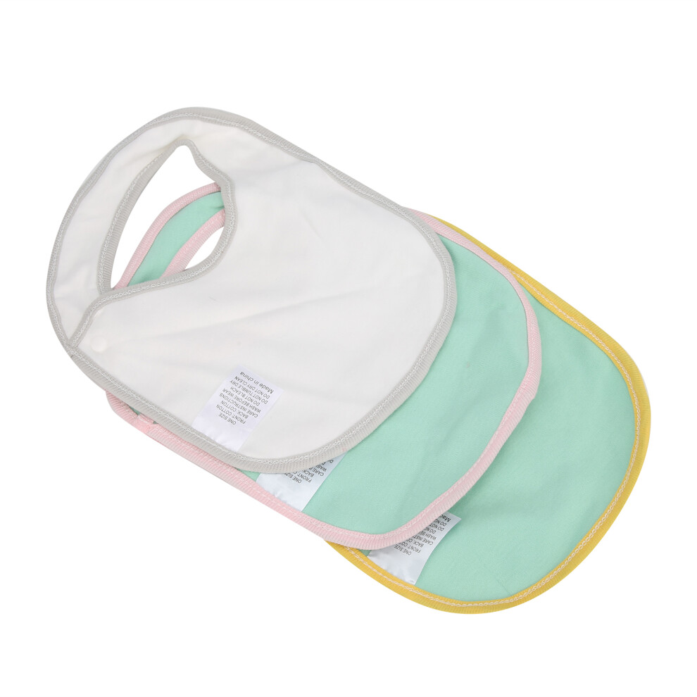 3Pcs Baby Cotton Bibs Set, Cartoon Print, Saliva Towel, Pure Cotton