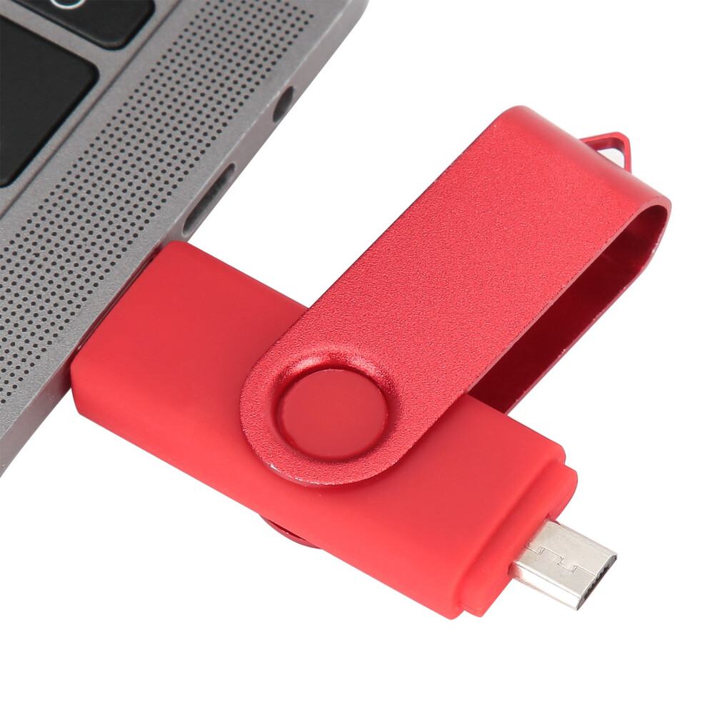 64Gb 2-In-1 Micro Usb Flash Drive, Aluminum Alloy, Red 6951392203644