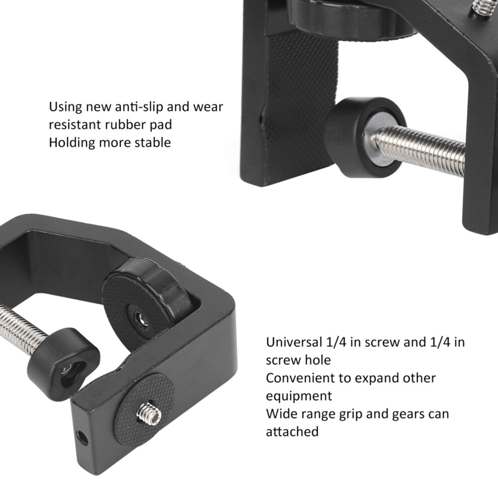 Aluminium Alloy C Clamp Mount For Desktop Camera Flashlight & Tripod Black 3331392497671