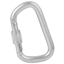 High Load 45kN D Shaped Screwgate Carabiner, 11.5x7cm, Silver/Gold