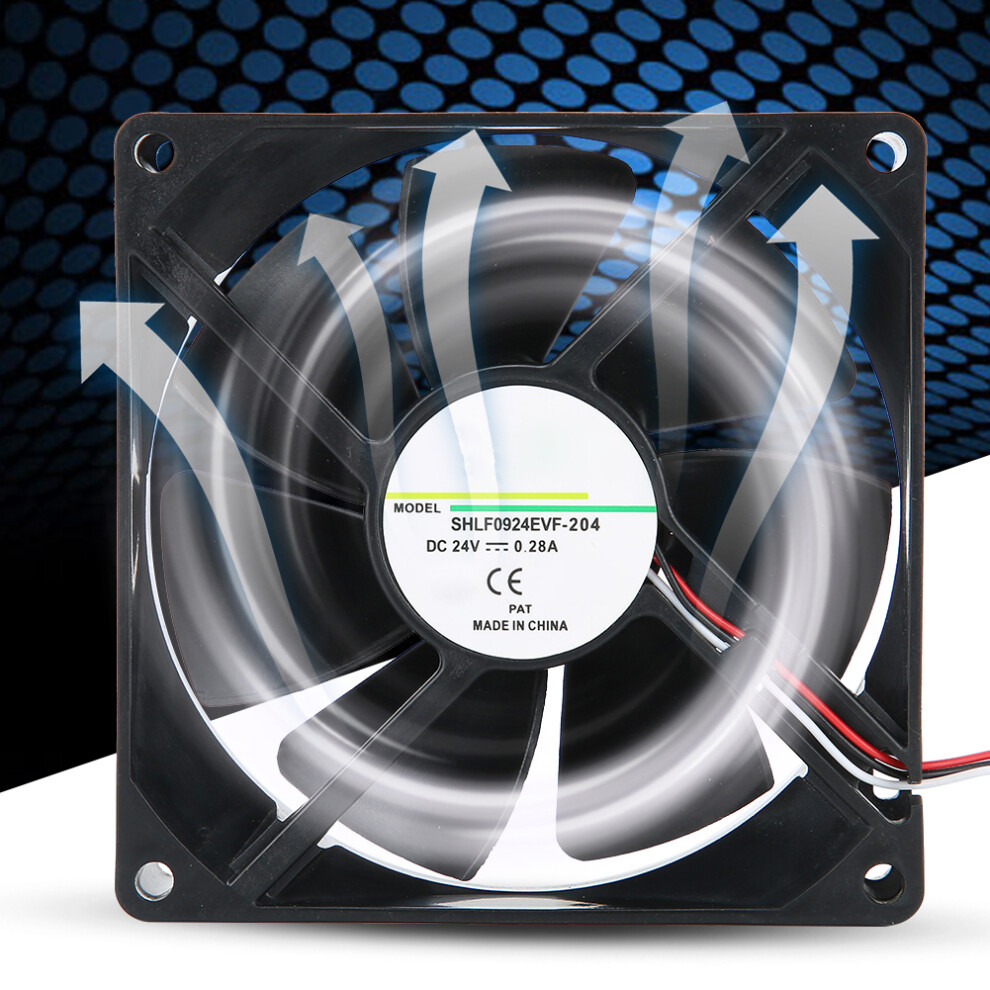 9cm 24V Double Ball Bearing Fan - 3800RPM, 0.28A, Industrial