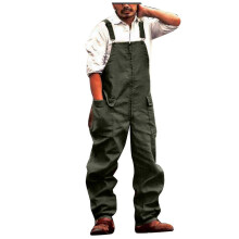 (L, Army Green) Men's Pants Retro Men's Cargo Pants New Loose And Large Size Casual Overalls