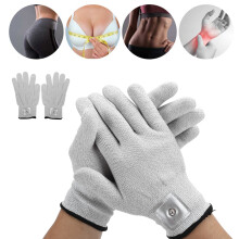 2 Pairs Silver Fiber Electrode Gloves for TENS Massager, Physiotherapy
