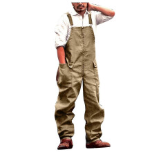 (M, Yellow) Men's Pants Retro Men's Cargo Pants New Loose And Large Size Casual Overalls