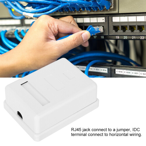 2pcs RJ45 Cat6 Surface Mounted Desktop Network Junction Box, Single Port 2