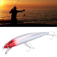 60g Sinking Sea Fishing Lure Plastic Stainless Steel Red Head White Body