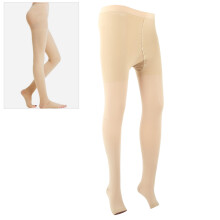 Open Toe Compression Stockings Thigh High Skin Color M