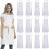 (White) 12 Pack Solid Bib Aprons with 2 Pockets Unisex Commercial Aprons Bulk A - DD 1