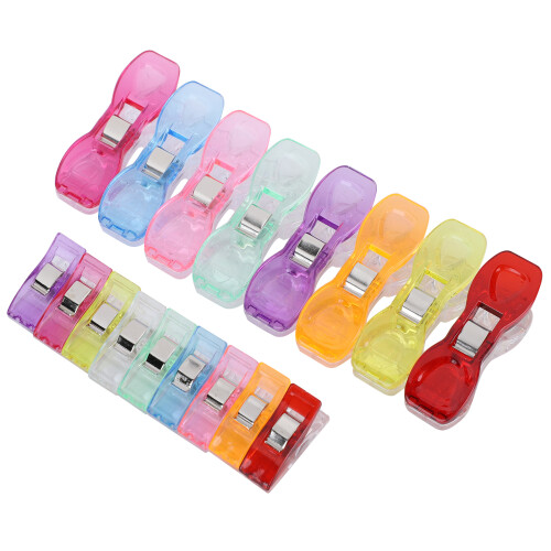 70Pcs Mixed Color Hemming Clips, Fabric Sewing & Patchwork Plastic Clips