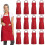 (Red) 12 Pack Solid Bib Aprons with 2 Pockets Unisex Commercial Aprons Bulk A - DD 1