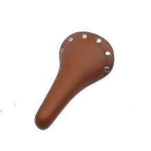 (Brown) Bicycle Saddle Soft Pu Leather Road Bike Rivet Seat Cushion Racing Saddle Cover Comfortable Waterproof Vintage Cycling Saddle[HsSs]