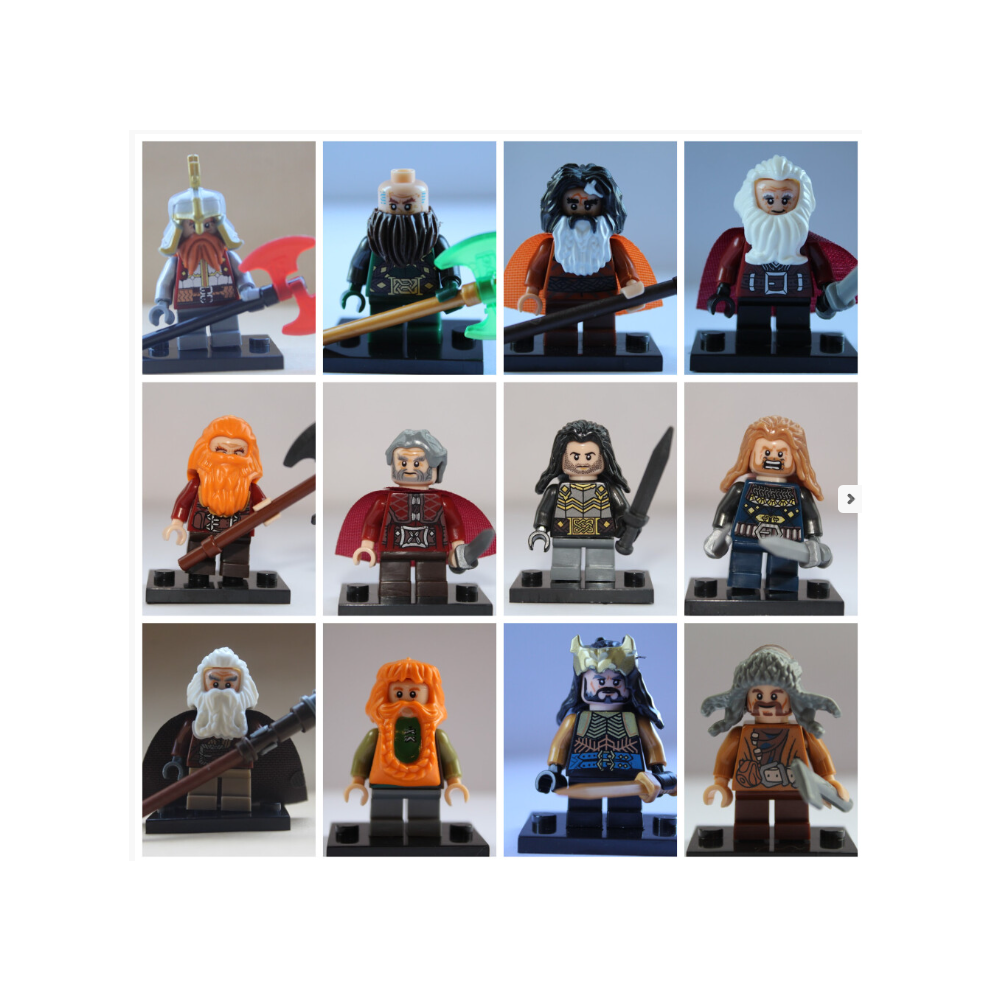 Bonxaif 12Pcs Lord Of The Rings Dwarves Minifigures Compatible With Fit Lego Bricks