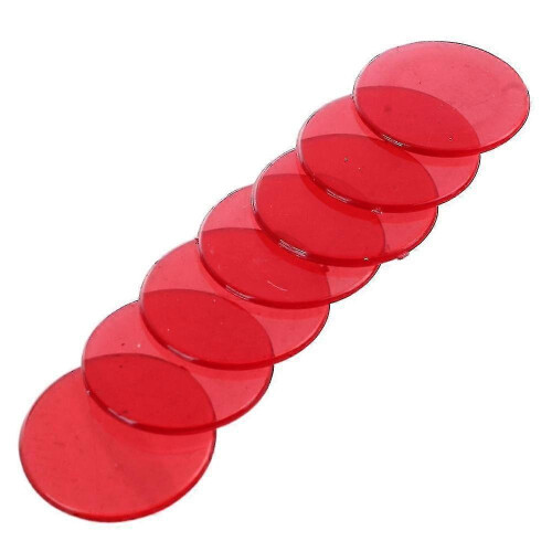 100pcs Clear Red Plastic Bingo Chips 1.9cm 1