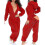 (m, red) Onesie Pajamas Long Warm Brushed Bodysuit - DD 1