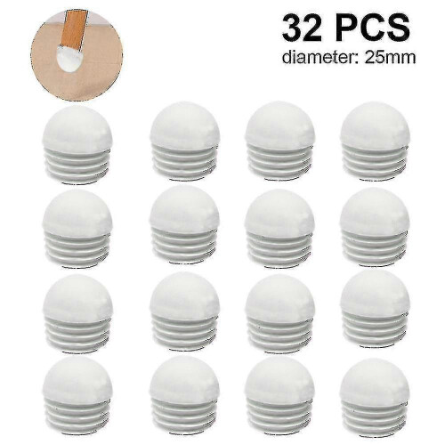 (25mm) 32 Pieces Pipe Plugs, Round End Cap, Pipe, Lamellar Plugs - Ri
