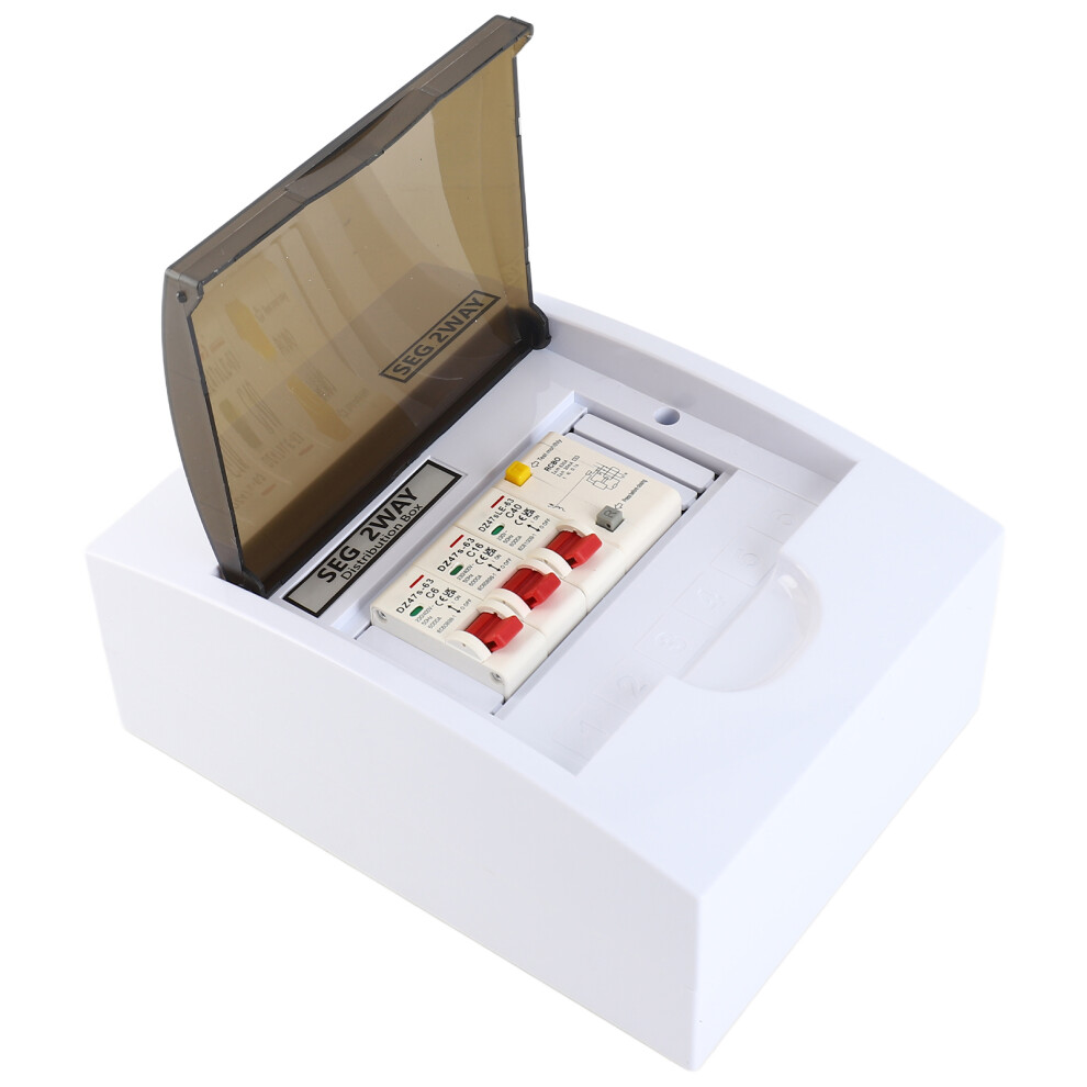 40A 30Ma Rcd + 6A 16A Mcb Fuse Box For Garage, 15X7.5cm 8341392216481