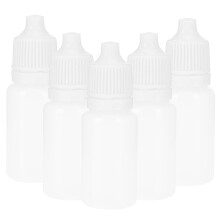 Dropper bottles 5ml pack of 50 - squeezable with lids/plugs white HOT