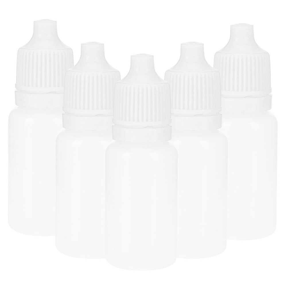 Dropper bottles 5ml pack of 50 - squeezable with lids/plugs white HOT