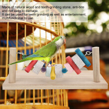 Multifunction Wood Jumping Platform Pet Toy for Hamsters & Rabbits, 15x30x11.5cm