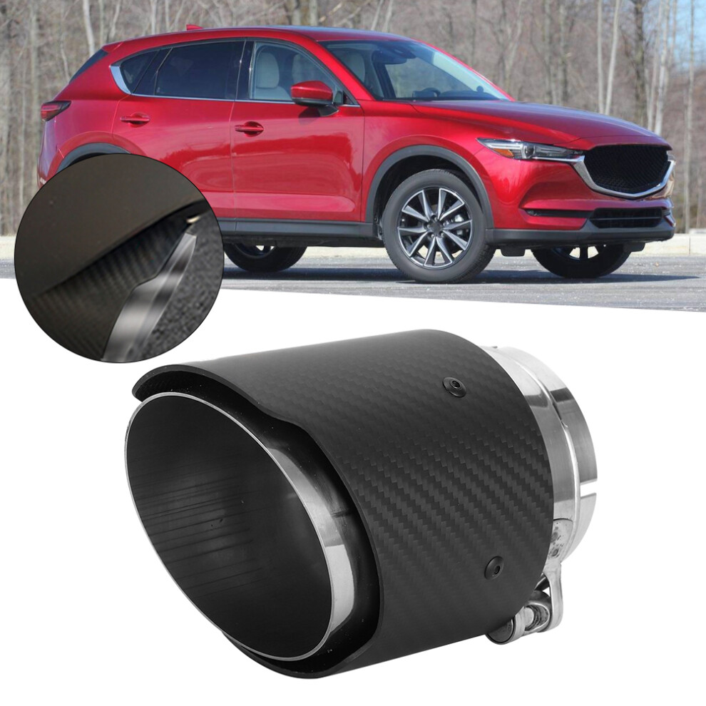 Carbon Fiber Inlet 80Mm, Outlet 101Mm Exhaust Tip For Mazda Cx5 Cx4 Silver 3401392218641
