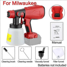 (For Milwaukee) 800ml Electric Spray Gun For Makita/dewalt/milwaukee/ 18v Battery Cordless Paint Sprayer Furniture Steel Coating Airbrush - PJ
