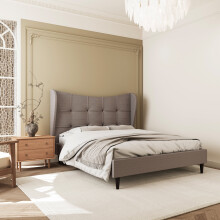 Verona 4ft 6 inch Double Bed Fabric Frame Brown