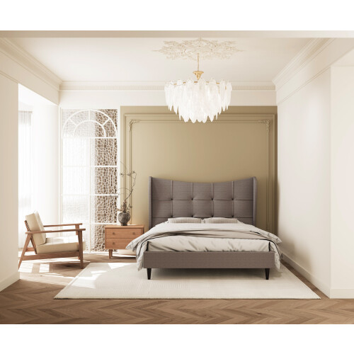 Seconique Verona 4ft 6 inch Double Bed Fabric Frame Brown 1