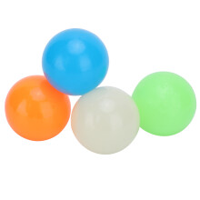 4 Leucht Klebe-Stressbälle 45mm – TPR Set