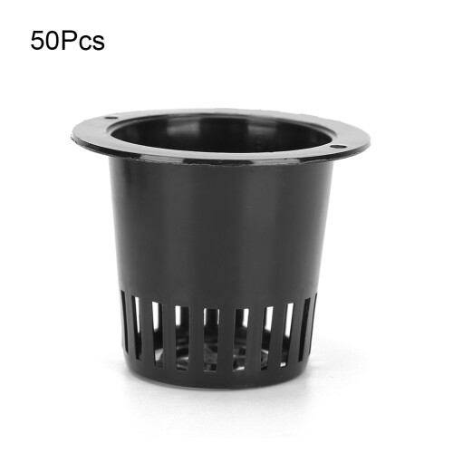 50pcs Hydroponics Planting Baskets Mesh Pots, Black, 3.5cm Height 1