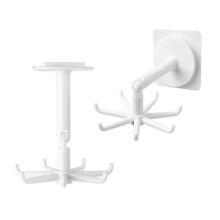 Ri - 1pc Kitchen Utensil Hanger with 7 Hooks 360 Degrees Rotated Kitchen Hook Punch-free Utensils