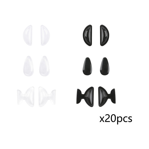 20pairs Comfortable Adhesive Nose Pads Silicone-White D type 1